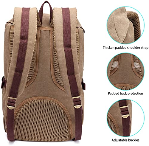 KAUKKO Mochila unisex para estudiantes de 17 pulgadas para portátil de 15 pulgadas, mochila informal, mochila para senderismo, 47 cm, 22,4 L, (caqui) (Naranja) - EP5AApricot