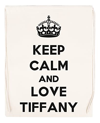 Keep Calm And Love Tiffany Bolsa de Deporte Con Cordón Beige Drawstring Sport Bag