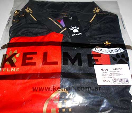 KELME Club Atlético Colon Camiseta de Fútbol para Hombre 2021-2022, Rojo/Negro, XX-Large