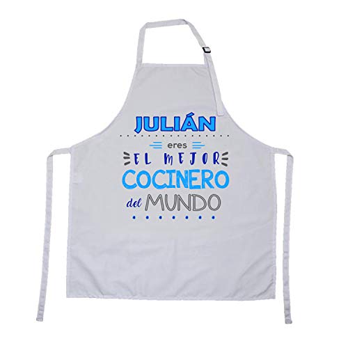 Kembilove Delantal Personalizado Ajustable Eres el Mejor Cocinero del Mundo - Delantales para Amigos, Abuelos, Padres con Nombre Personalizado - Regalo Original para Papá Cumpleaños