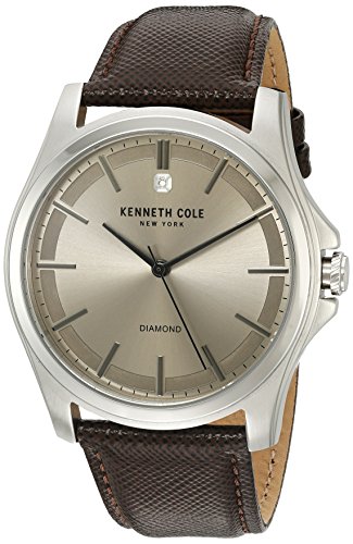 Kenneth Cole Men's New York 10027417 Silver Leather Quartz Dress Watch