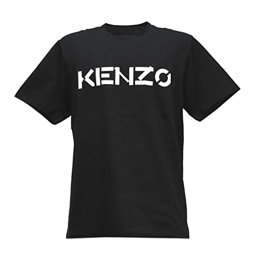 Kenzo Camiseta Hombre, Camiseta Blanca con Logotipo Negro, 100% algodón (tamaño Ajustado) (S)