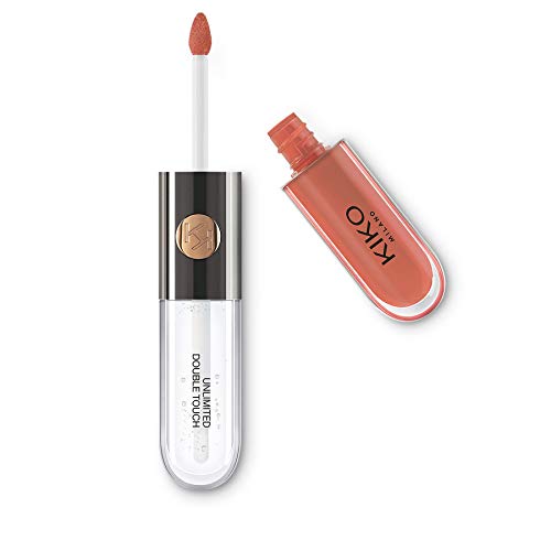 KIKO Milano Unlimited Double Touch 129 | Barra De Labios Líquida En 2 Pasos, Acabado Luminoso. Hasta 12 Horas De Duración.Base De Color No-Transfer