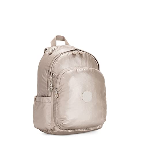 Kipling DELIA Mochila tipo casual, 37 cm, 16 litros, Plateado (Metallic Glow)