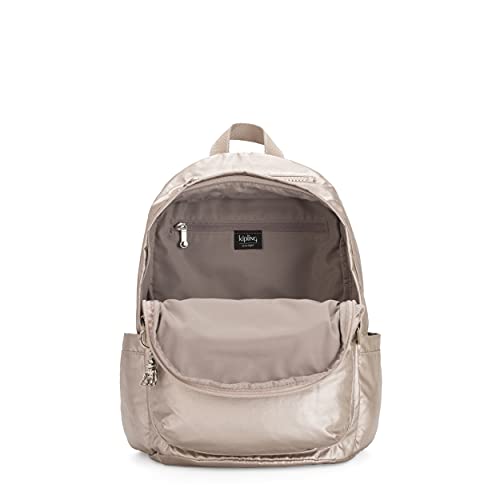 Kipling DELIA Mochila tipo casual, 37 cm, 16 litros, Plateado (Metallic Glow)