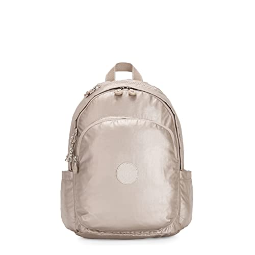 Kipling DELIA Mochila tipo casual, 37 cm, 16 litros, Plateado (Metallic Glow)