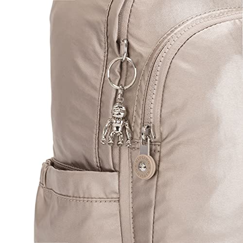 Kipling DELIA Mochila tipo casual, 37 cm, 16 litros, Plateado (Metallic Glow)