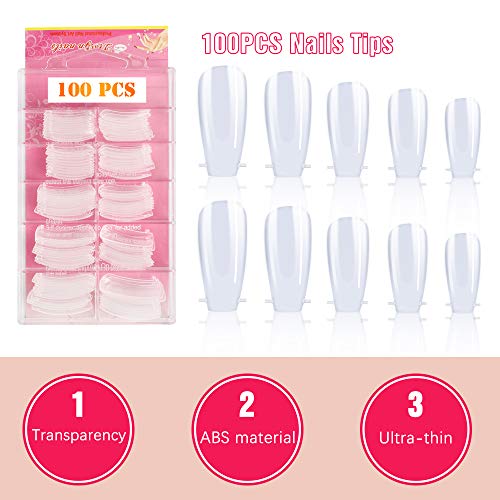 Kit Uñas De Gel, Jane Choi 3 Colores UñAs Gel Para Uñas Uv Bulider Gel (Desnudo, Rosa, Desnudo Transparente)+100 Uñas Postizas+Limas De Uñas+Separador, Nail Art Gel Acrigel Para Uñas