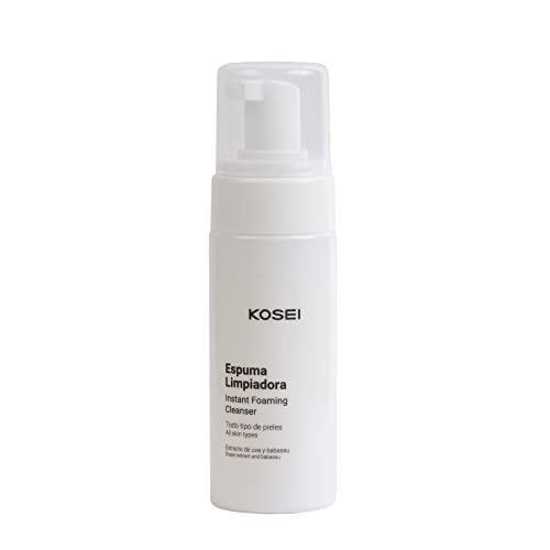 Kosei - Espuma Limpiadora Facial - 150 ml - Desmaquillante en Mousse - Para todo Tipo de Pieles - Efecto Antioxidante - No Irrita - Sin Jabón - Sin Alcohol - Sin Siliconas - Vegano