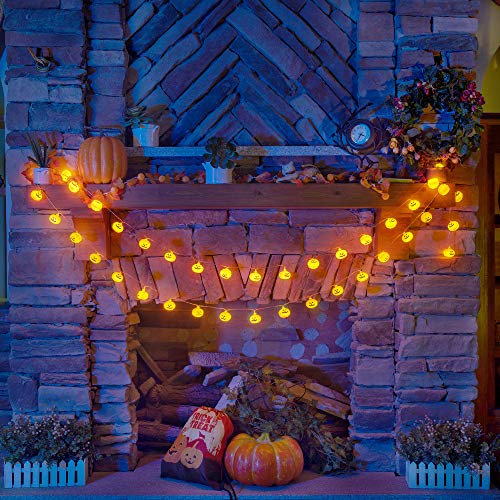 KPCB Tech Decoraciones de Halloween Luces LED de calabaza Cadena 5,4M 40 LED Operado por USB e navidad