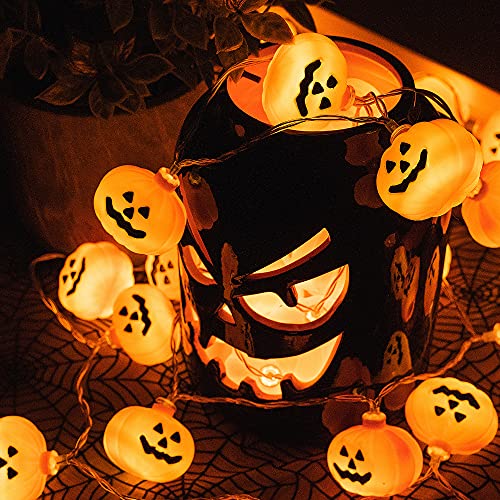 KPCB Tech Decoraciones de Halloween Luces LED de calabaza Cadena 5,4M 40 LED Operado por USB e navidad