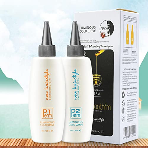 Ksruee Solución Permanente para el Cabello, Kit de Permanente para Mujeres, sin Fragancia, Suave e inofensivo, Kit de Permanente para el hogar para peluquería, Kit de Peinado para Hombres, Mujeres