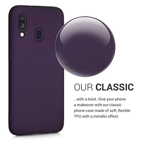 kwmobile Carcasa Compatible con Samsung Galaxy A40 - Funda de Silicona para móvil - Cover Trasero en Frambuesa metálico