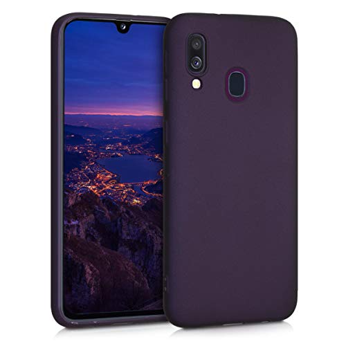 kwmobile Carcasa Compatible con Samsung Galaxy A40 - Funda de Silicona para móvil - Cover Trasero en Frambuesa metálico