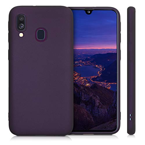 kwmobile Carcasa Compatible con Samsung Galaxy A40 - Funda de Silicona para móvil - Cover Trasero en Frambuesa metálico