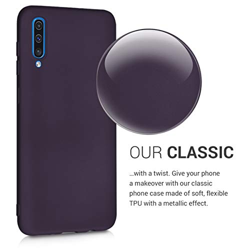 kwmobile Carcasa Compatible con Samsung Galaxy A50 - Funda de Silicona para móvil - Cover Trasero en Frambuesa metálico