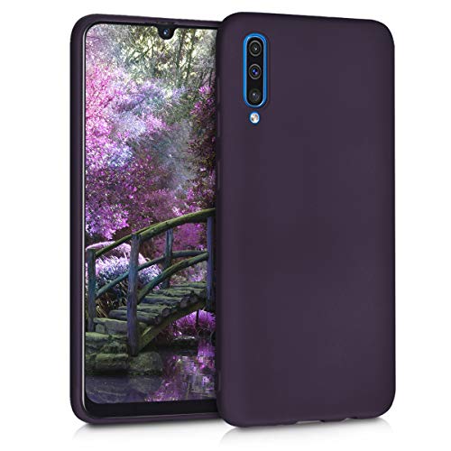 kwmobile Carcasa Compatible con Samsung Galaxy A50 - Funda de Silicona para móvil - Cover Trasero en Frambuesa metálico