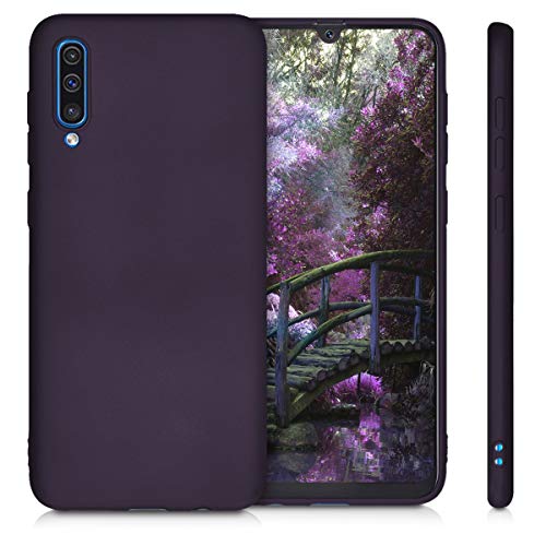 kwmobile Carcasa Compatible con Samsung Galaxy A50 - Funda de Silicona para móvil - Cover Trasero en Frambuesa metálico