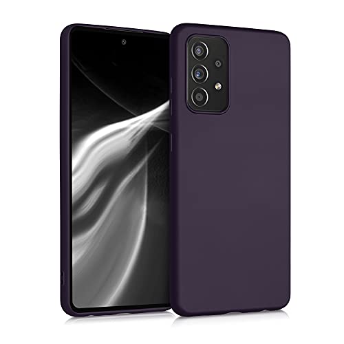 kwmobile Carcasa Compatible con Samsung Galaxy A52 / A52 5G / A52s 5G - Funda de Silicona para móvil - Cover Trasero en Frambuesa metálico