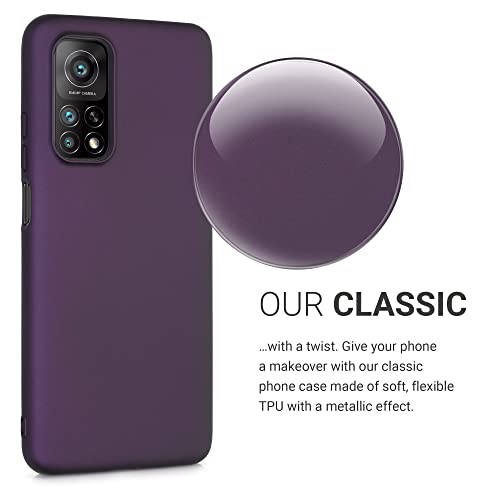 kwmobile Carcasa Compatible con Xiaomi Mi 10T / Mi 10T Pro - Funda de Silicona para móvil - Cover Trasero en Frambuesa metálico