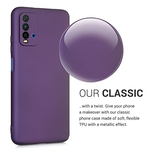 kwmobile Carcasa Compatible con Xiaomi Redmi 9T - Funda de Silicona para móvil - Cover Trasero en Frambuesa metálico