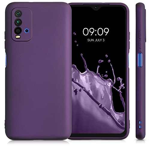 kwmobile Carcasa Compatible con Xiaomi Redmi 9T - Funda de Silicona para móvil - Cover Trasero en Frambuesa metálico