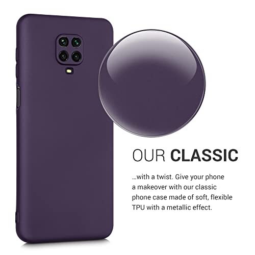 kwmobile Carcasa Compatible con Xiaomi Redmi Note 9S / 9 Pro / 9 Pro MAX - Funda de Silicona para móvil - Cover Trasero en Frambuesa metálico