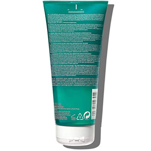 La Roche-Posay Effaclar Gel Purifican MICROPEELING TUBO 200ML PARA2, Estándar, Único, 200