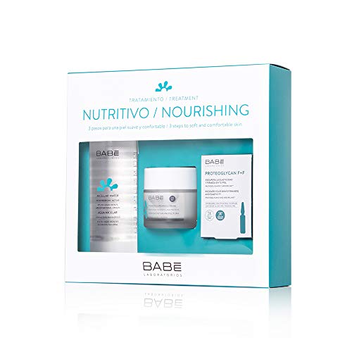 Laboratorios Babé | Cofre Tratamiento Nutrititvo | Completo Tratamiento Nutritivo en 3 Pasos | Limpieza + Hidratación + Acción Intensiva 304 ml | Crema Hidronutritiva Protectora | Agua Micelar