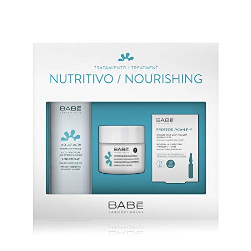 Laboratorios Babé | Cofre Tratamiento Nutrititvo | Completo Tratamiento Nutritivo en 3 Pasos | Limpieza + Hidratación + Acción Intensiva 304 ml | Crema Hidronutritiva Protectora | Agua Micelar