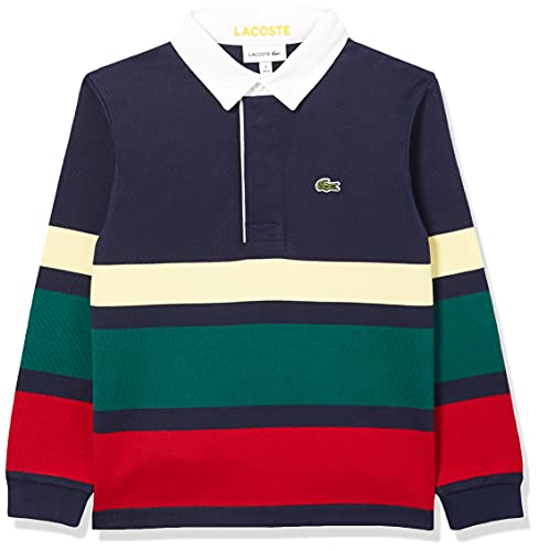 Lacoste DJ7766 T Shirt Polo, Marine/Jaune-Swing-Coccin, 12 años para Niños