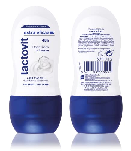 Lactovit Desodorante Roll On Extra Eficaz Protección Inteligente, Anti-Irritaciones y 48H de Eficacia