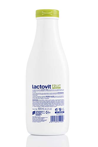 Lactovit - Gel de Ducha Hidratante Fruit Antiox Elasticidad y Cuidado con Kiwi y Uva, para Pieles Normales y Secas - 600 ml