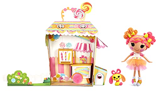 Lalaloopsy Sweetie Candy Ribbon 33cm con Perrito-Muñeca bombón con Vestido y Zapatos Intercambiables de Color Rosa y Amarillo-Caja Reutilizable-Edad: 3+ años, (576891C3)