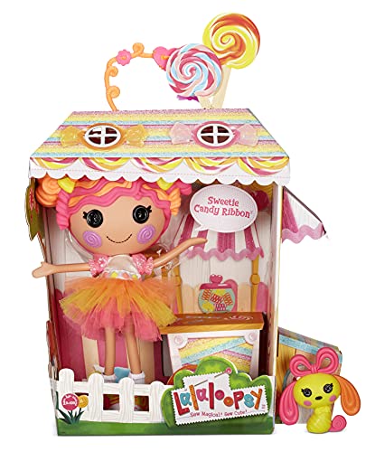 Lalaloopsy Sweetie Candy Ribbon 33cm con Perrito-Muñeca bombón con Vestido y Zapatos Intercambiables de Color Rosa y Amarillo-Caja Reutilizable-Edad: 3+ años, (576891C3)