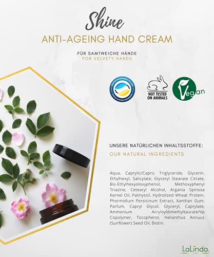 lalinda Crema de manos antienvejecimiento con una fórmula vegetal para prevenir la pigmentación, las manchas de la edad y las manos agrietadas - 50 ml