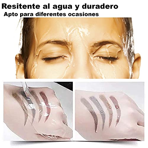 lapiz cejas microblading, lapiz cejas 4 puntas, perfilador de cejas, Cejas Naturales Cubre áreas Dispersas, Lápiz de Cejas resistente al agua (04 # Gris Marrón)