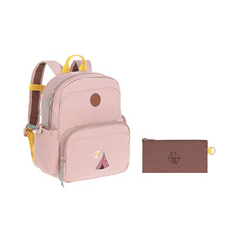 LÄSSIG Adventure Mochila infantil mediana con correa para el pecho, 30 cm, 7 L, Tipi rosa