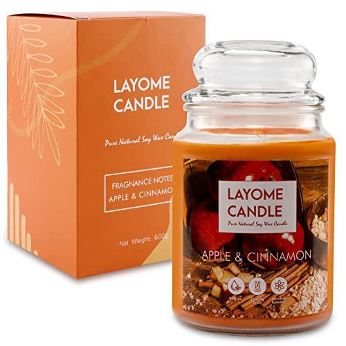 LAYOME Vela aromática vegana de cera de soja con aceites naturales, hasta 150 horas, cristal reciclable, sin pruebas en animales y sin sustancias nocivas