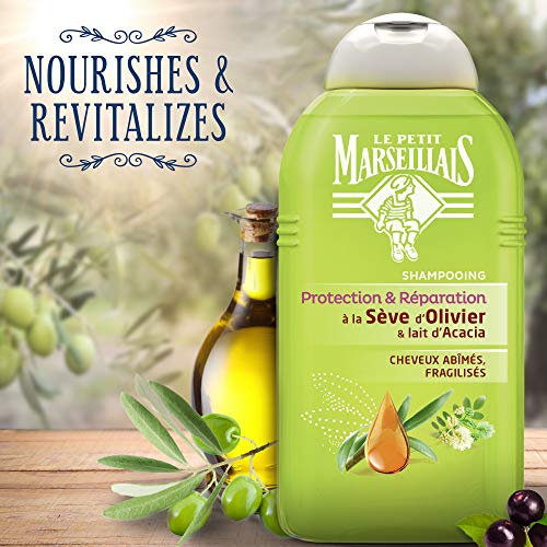 Le Petit Marseillais Champú Intenso reparación Sève Olivier y Acacia leche 250 ml Pack de 3