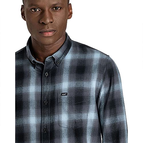 Lee Button Down Camisa, Azul (Ashley Blue Na), Small para Hombre