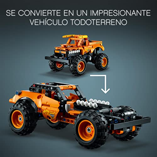 LEGO 42135 Technic Monster Jam El Toro Loco, Set de Construcción 2en1 de Camión Monster Truck, Coche de Juguete para Niños de 7 Años