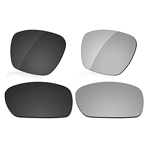 LenzReborn Reemplazo de lente polarizada para Arnette Cheat Sheet AN4166 Sunglass - Más opciones, Dark Black + Silver Grey, Talla única