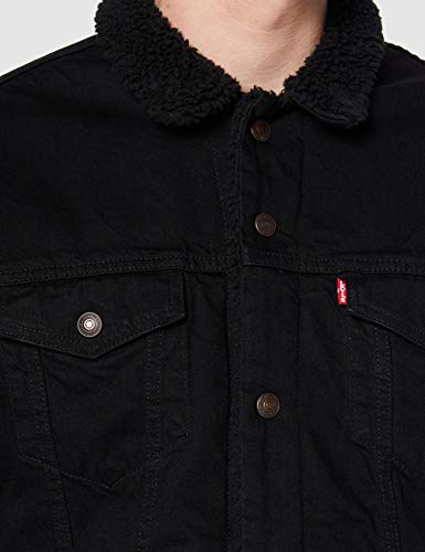 Levi's Type 3 Chaqueta, Negro (Sherpa Trucker), S para Hombre