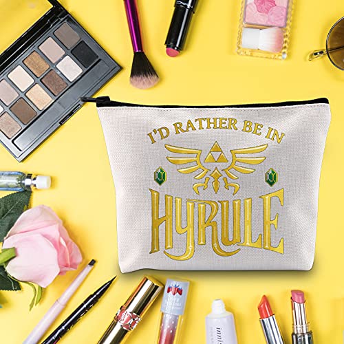 LEVLO Legend of Zelda - Bolsa de cosméticos para maquillaje, con cremallera, ideal para mujeres y niñas, Be In Hyrule,