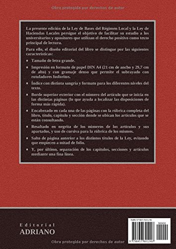 Ley de Bases del Régimen Local y Ley de Haciendas Locales: Edición básica en formato A4