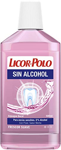 Licor del Polo - Enjuague Bucal 0% Alcohol - 12 uds de 500ml (6.000ml) – Protección completa y aliento fresco – Sabor a menta – Sin picor