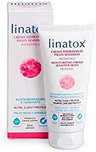 Linatox Crema Hidratante Pieles Sensibles Prebiótica 200 ml | Con efecto calmante y antiinflamatorio, proporciona alivio ante el picor y las rojeces | Hidratación 24h | Restaura la barrera cutánea