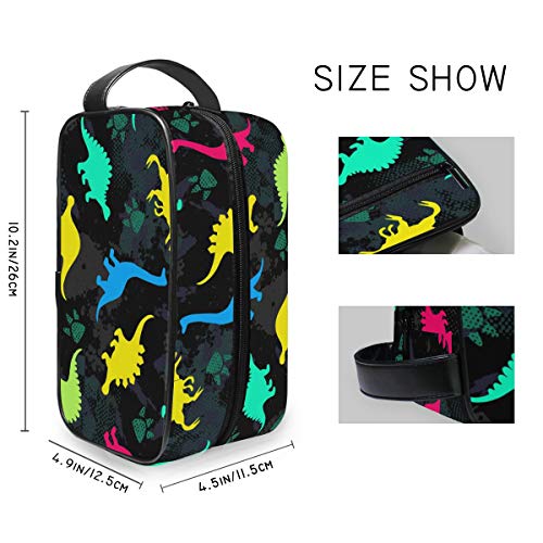 Lindo Niños Dinosaurio Bolsa de Maquillaje Bolsa de Viaje Cosméticos para Mujeres Amarillo Rojo Verde Azul Portátil Bolsas de Aseo Caja Bolsa de Cosmética Bolsa de Tren Organizador de Almacenamiento