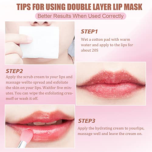 Lip Sleeping Mask, Mascarilla de Labios, Crema Hidratante para Labios, Exfoliantes e Hidratantes para Labios, Cuidado labial Superhidratante, Desvanece Líneas de Labios (Fresa, 9g)